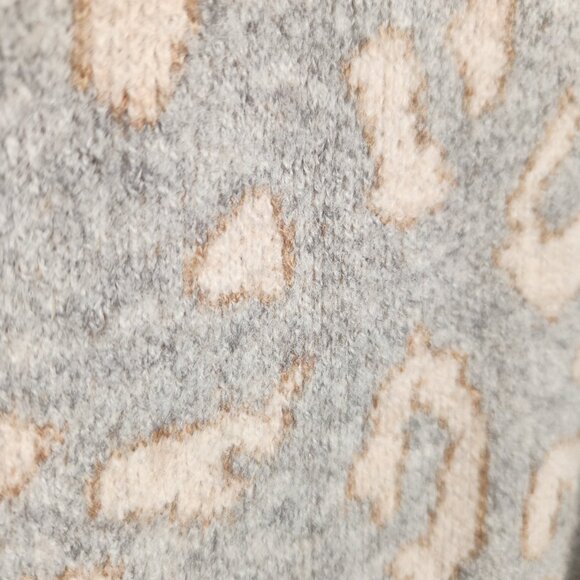 Karen Kane Leopard Print Button Front Cardigan Sweater Gray Beige OX - Picture 6 of 9